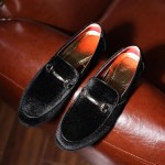 Mens Dress Shoes Loafers Business Classic Suede Luxury Copper Chain Party Wedding Moccasins for Male